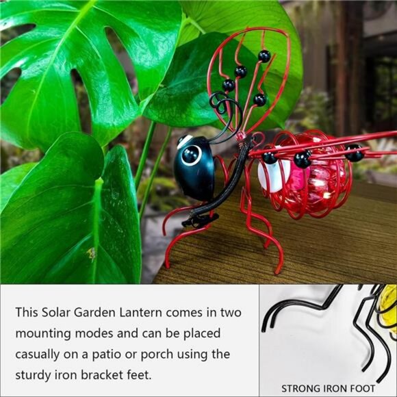 Waterproof LED Bug Lights Tabletop Lanterns Lamp for Yard Art Garden Sculptures - Picture 5 of 7